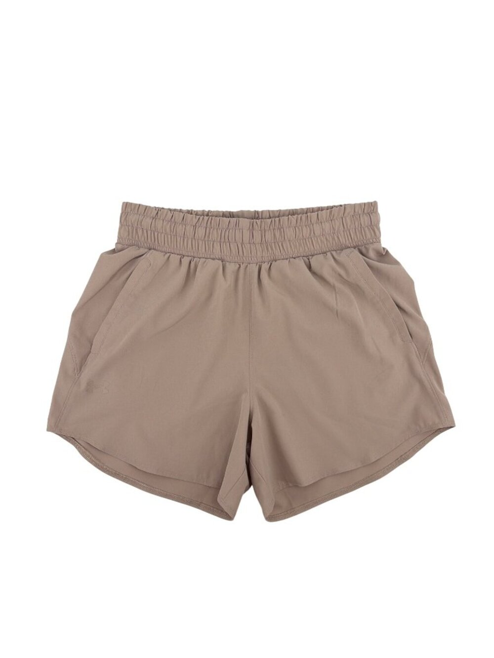 NWT Under Armour Loose Fit Athletic Pull On Shorts Beige Womens Medium Workout